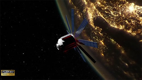 Satellite Over Dark Side of The Earth