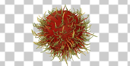 Abstract Biological Cell with Waving Tentacles Seamless Loop
