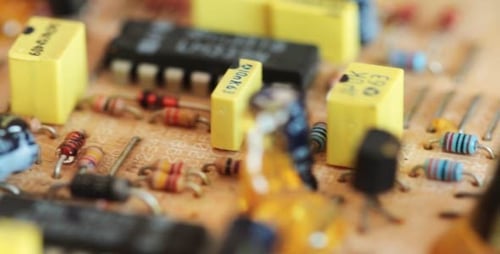 Detailed Circuit Board with Electronic Components