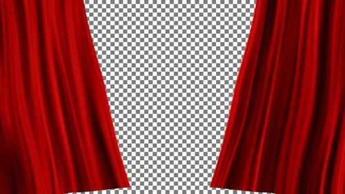 Theatrical Red Curtain Reveal Animation