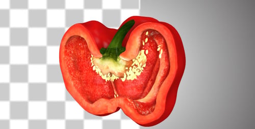 Red Bell Pepper, Halved