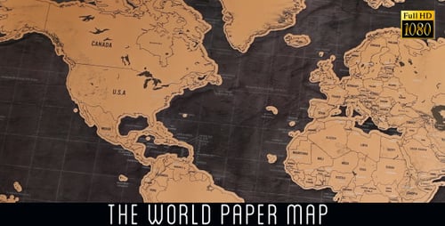 Artistic World Map Showing Continents and Countries