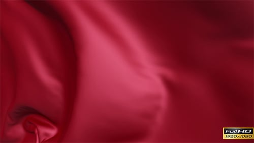 Fluid Red Silk Fabric Waves Motion Background