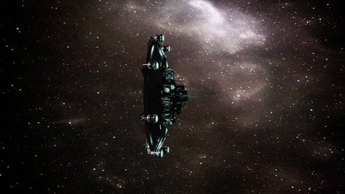 Futuristic Spaceship Rotating in Cosmic Space Animation