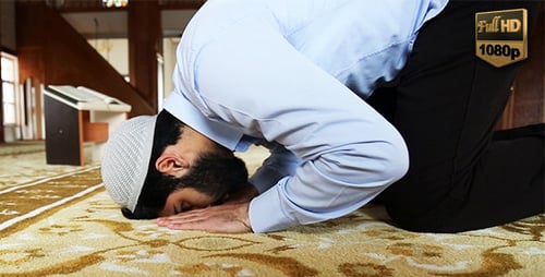 Man Praying at Mosque