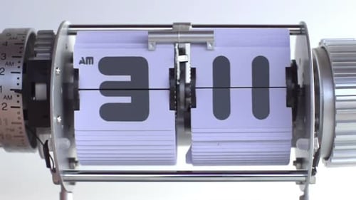 Retro Flip Clock Mechanism Showing Passing Time