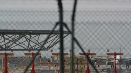 Plane Landing Zoom Telephoto Barcelona Airport 2