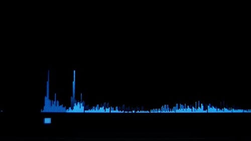 Blue Audio Spectrum Analyzer Animation on Black Background