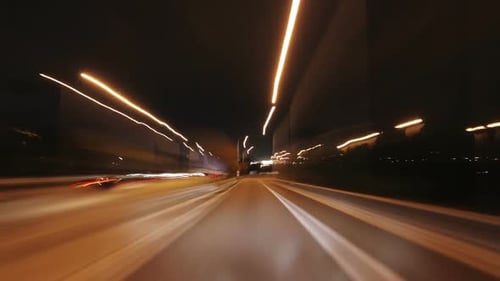 Timelapse Of Driving Around Barcelona At Night With The City Lights And Traffic 3