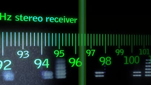FM Frequency Dial on Stereo Receiver