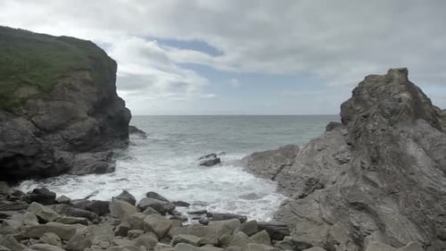 Stunning And Dramatic Coastline At Gunwalloe Beach On The Cornwall Coast, England 1
