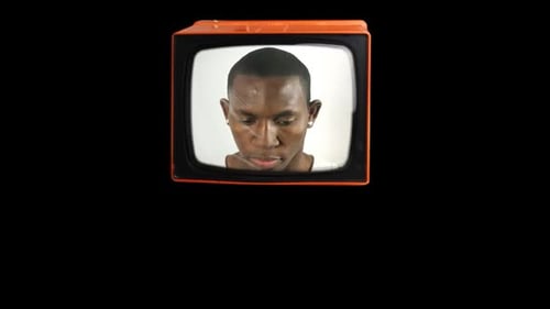 Retro Television With Headshot On Screen