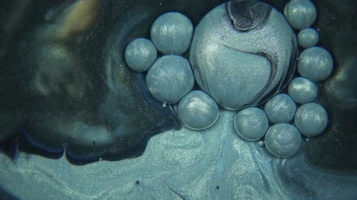 Liquid Silver Spheres Macro Texture Abstract Background