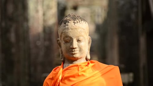 Robed Buddha In Ancient Temple - Angkor Wat Temple Cambodia 3
