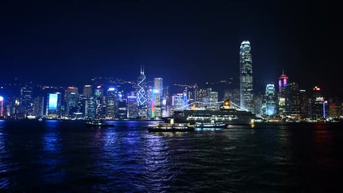 Victoria Harbour / Hong Kong Skyline At Night - Hong Kong China 3