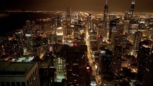Chicago Skyline At Night