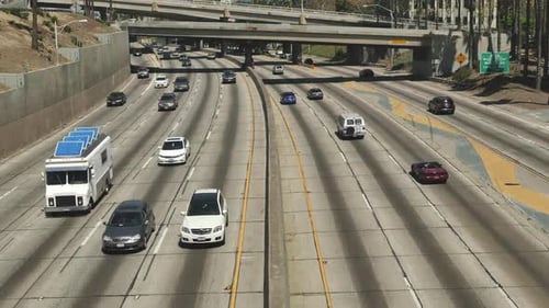 Traffic On Busy Freeway Downtown Los Angeles 5