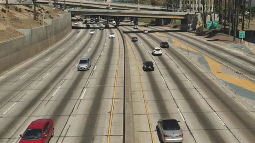 Traffic On Busy 10 Freeway In Downtown Los Angeles California 12