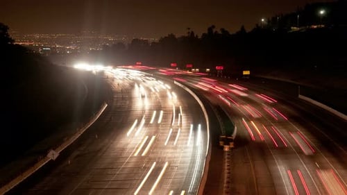 Traffic In Los Angeles At Night