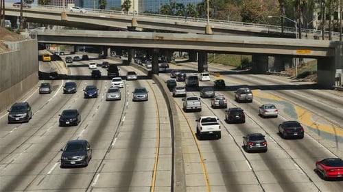 Traffic On Busy 10 Freeway In Downtown Los Angeles California 3