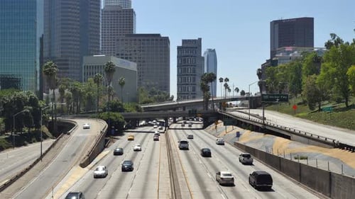 Traffic On Busy 10 Freeway In Downtown Los Angeles California 5
