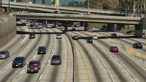 View Of Traffic On Busy 10 Freeway In Downtown Los Angeles 1