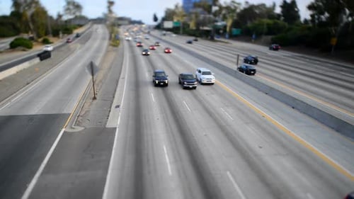 Traffic On Busy Freeway In Los Angeles