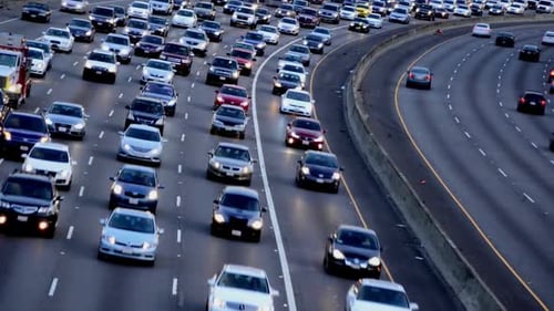 Rush Hour Traffic On Busy Los Angeles Freeway 3