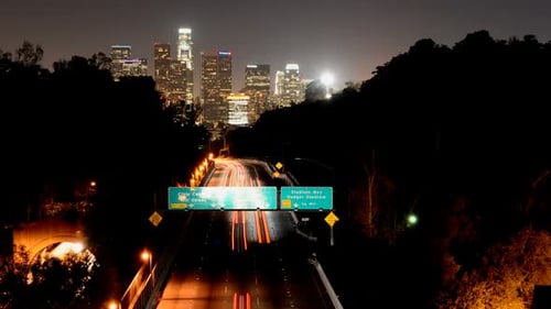Downtown Los Angeles With Traffic 8
