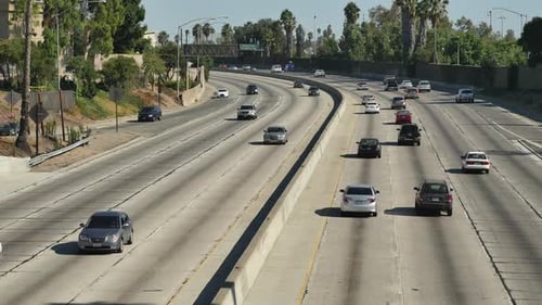 Traffic On Busy Freeway In Los Angeles California 6