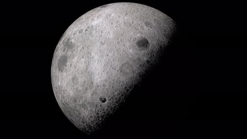 Realistic 3D Moon Rotating in Deep Space