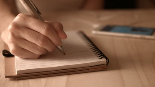 Writing Note With A Pen