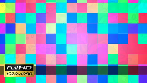 Dynamic Color Changing Squares Geometric Loop Background