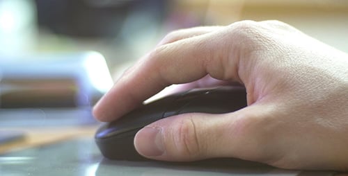 Office Worker Using PC Mouse