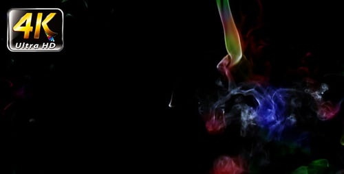 Vibrant Abstract Fluid Smoke Swirl on Black Background
