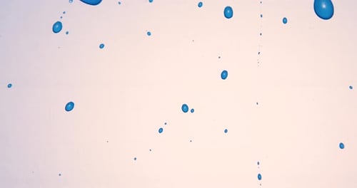 Abstract blue water drops on white background, macro, Bubbles close up