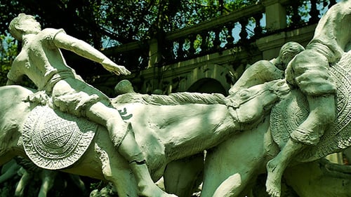 Sculpture of Ancient Warriors at a Ruin01