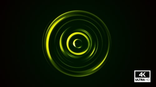 Grüner Neonhintergrund mit leuchtenden, leuchtenden Kreisen, Looped V3