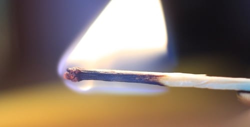 Burning Matchstick Macro Shot