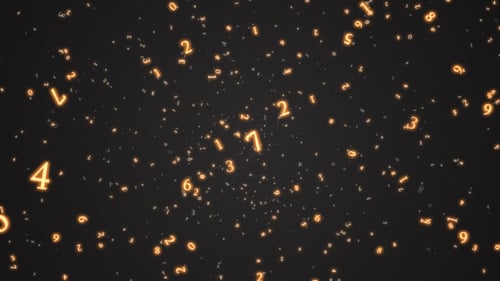 Flowing Stream of Glowing Digital Numbers Background
