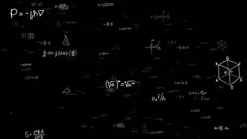 Animated Science and Math Formulas Sketch Background