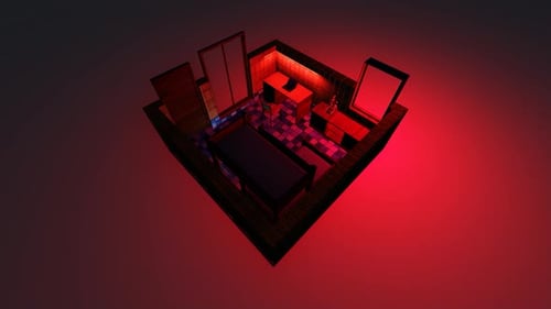 Isometric bedroom layout