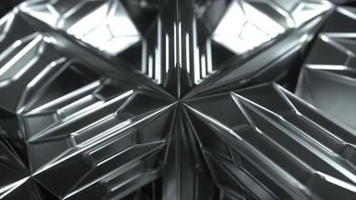 Sleek Abstract Geometric Metal Pulsating Loop Background