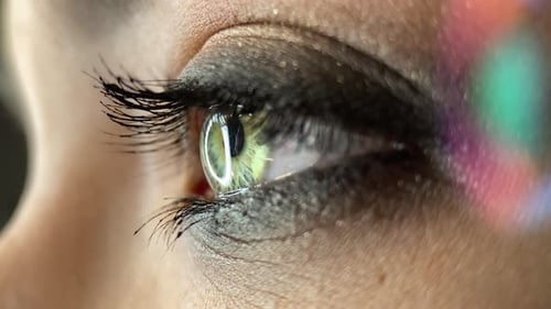 Extreme Close Up of Woman's Eye with Makeup
