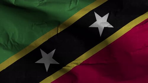Realistic Waving Flag of Saint Kitts and Nevis