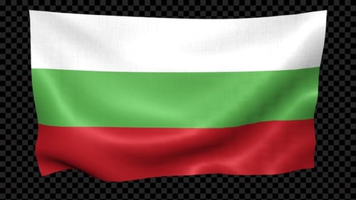 Realistic Waving Flag of Bulgaria with Fabric Texture
