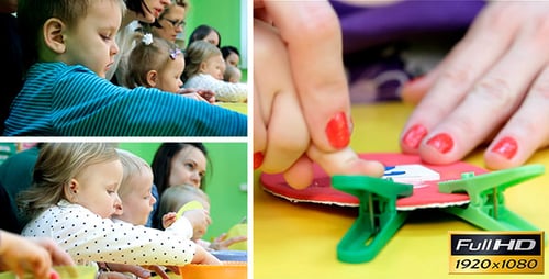 Children Learning Arts and Crafts in Classroom