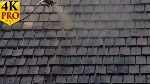 Cleaning of the Newly Installed Wooden Shingles