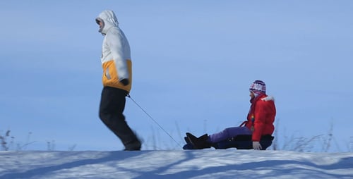Parents and Kids In Winter