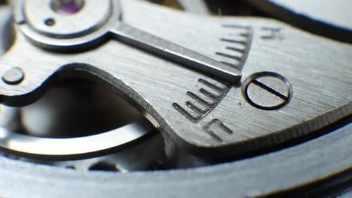 Cog Wheels in Clockwork Old Mechanical Watch Works